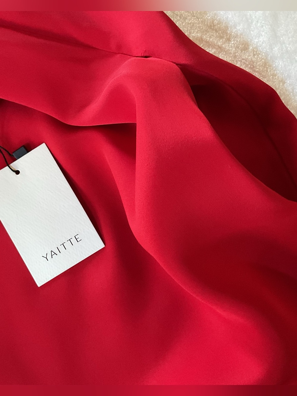 Yaitte Paros silk crepe mini dress, Red, Medium - Picture 8 of 9
